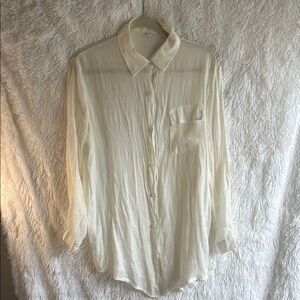 Cream Swim Coverup with Relaxed Fit